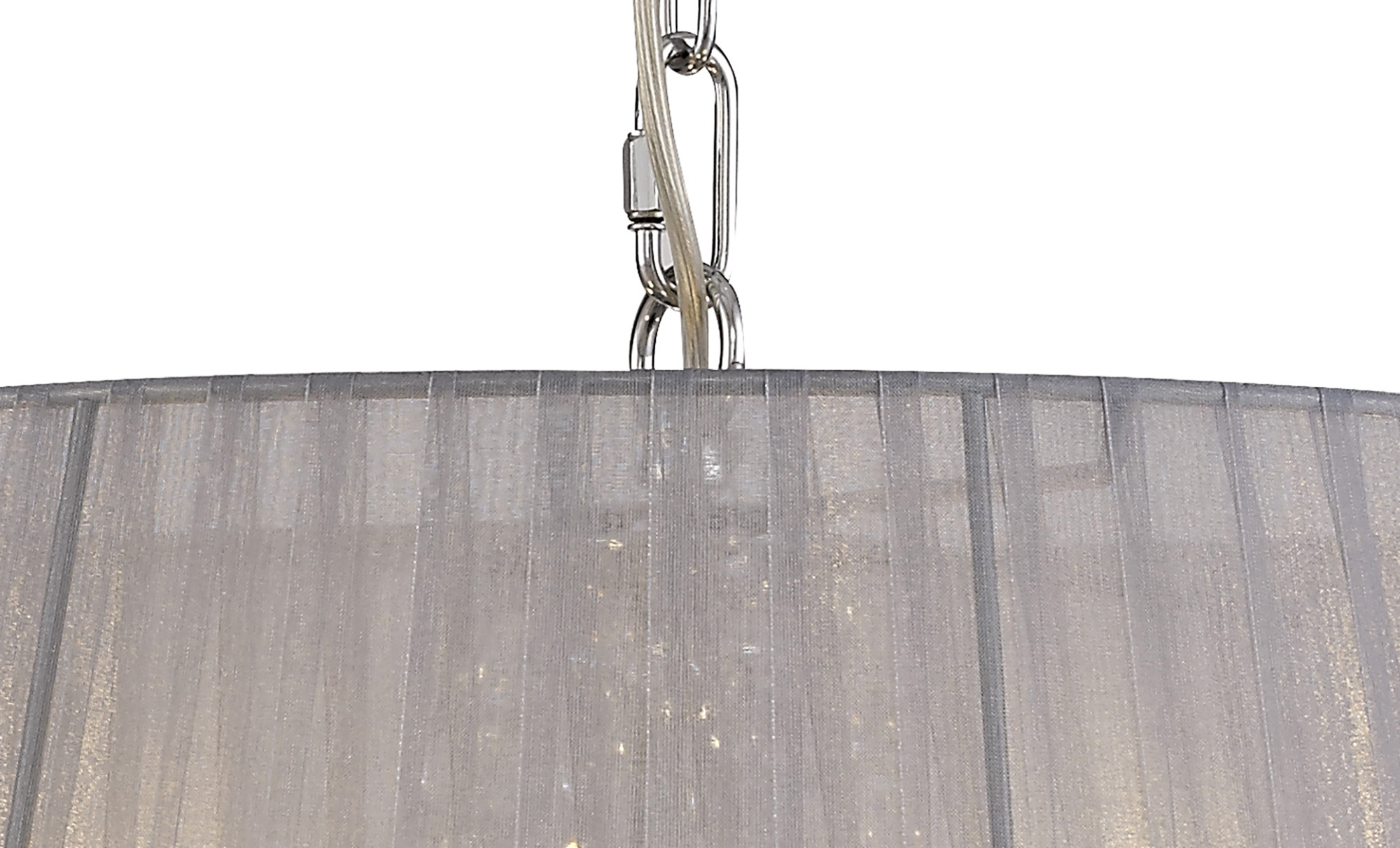 Olivia Polished Chrome-Grey Crystal Ceiling Lights Diyas Shaded Crystal Fittings